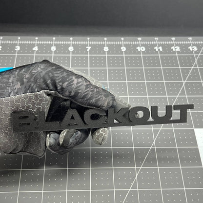 1PC BLACKOUT Emblem – 3D Multicolor Acrylic Car Badge Decal for Car Truck SUV