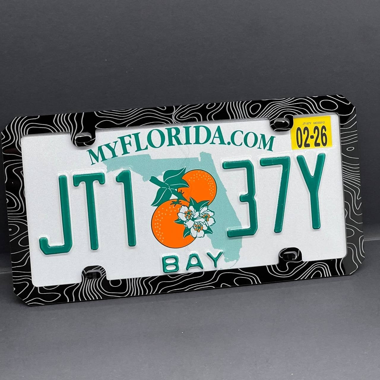 Topographic License Plate Frame Cover – Car Tag Holder for SUV, Truck, Car