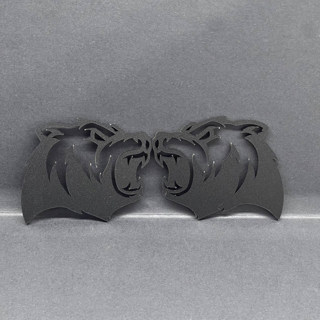 Bear Emblem Badge for Car Truck, Set of 2 Angry Aggressive Fender Badges