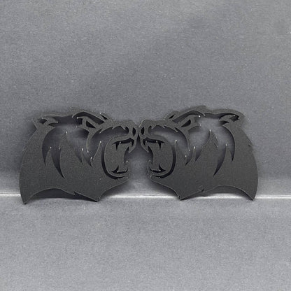 Bear Emblem Badge for Car Truck, Set of 2 Angry Aggressive Fender Badges