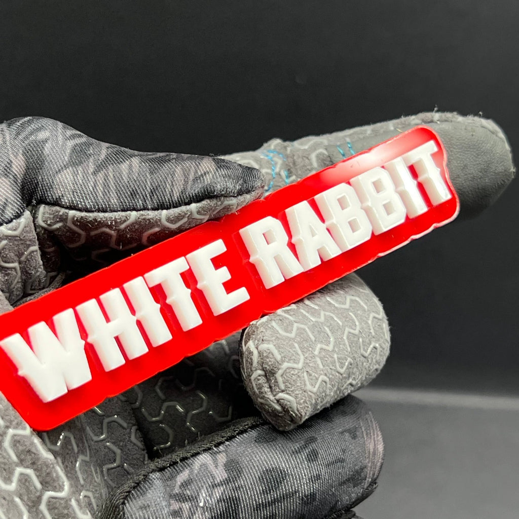 1x WHITE RABBIT Multicolor Car Badge – Easy Install Acrylic Fender & Trunk Decal