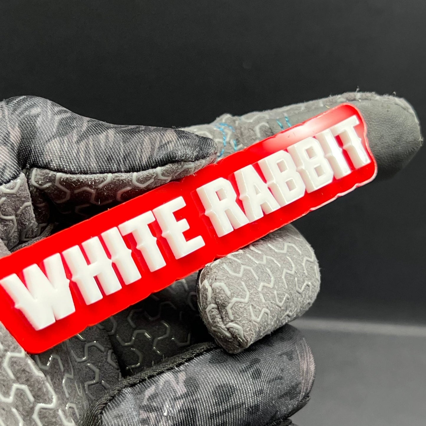 1x WHITE RABBIT Multicolor Car Badge – Easy Install Acrylic Fender & Trunk Decal