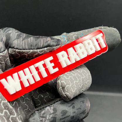 1x WHITE RABBIT Multicolor Car Badge – Easy Install Acrylic Fender & Trunk Decal