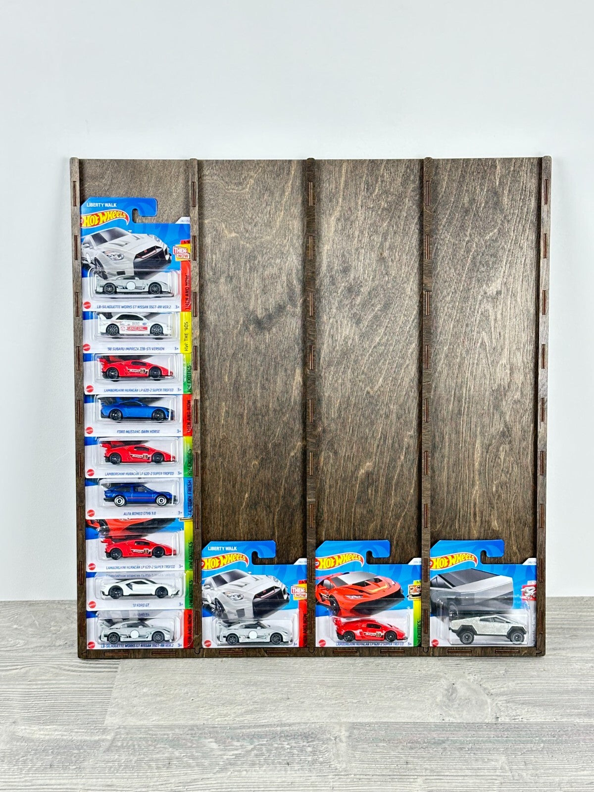 1:64 Toy Car Wall Shelf, Hotwheels Compatible Display Case for 40 Cars