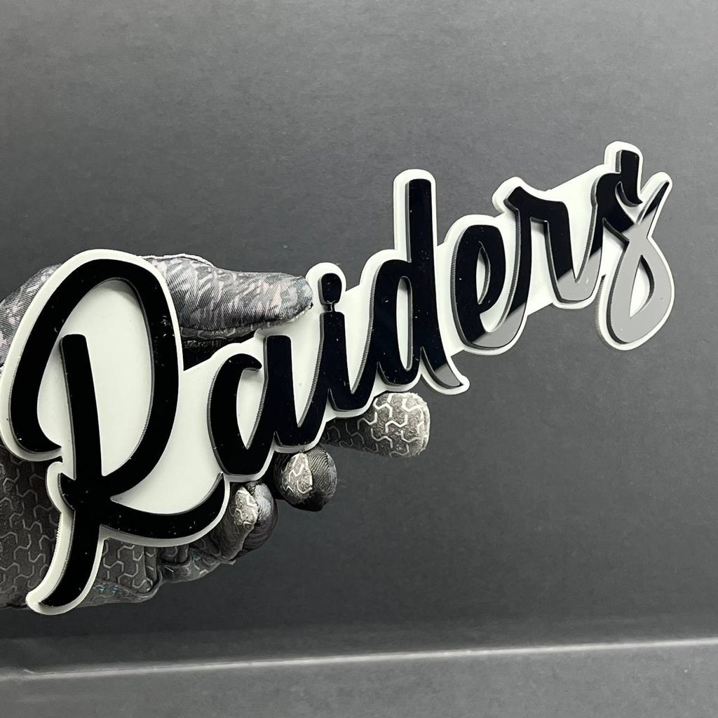 1PC Raiders Emblem – 3D Multicolor Acrylic Car Fender & Tailgate Badge