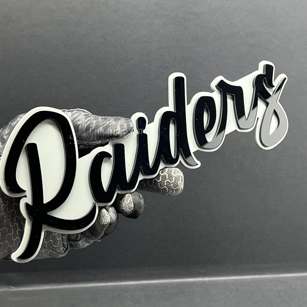 1PC Raiders Emblem – 3D Multicolor Acrylic Car Fender & Tailgate Badge