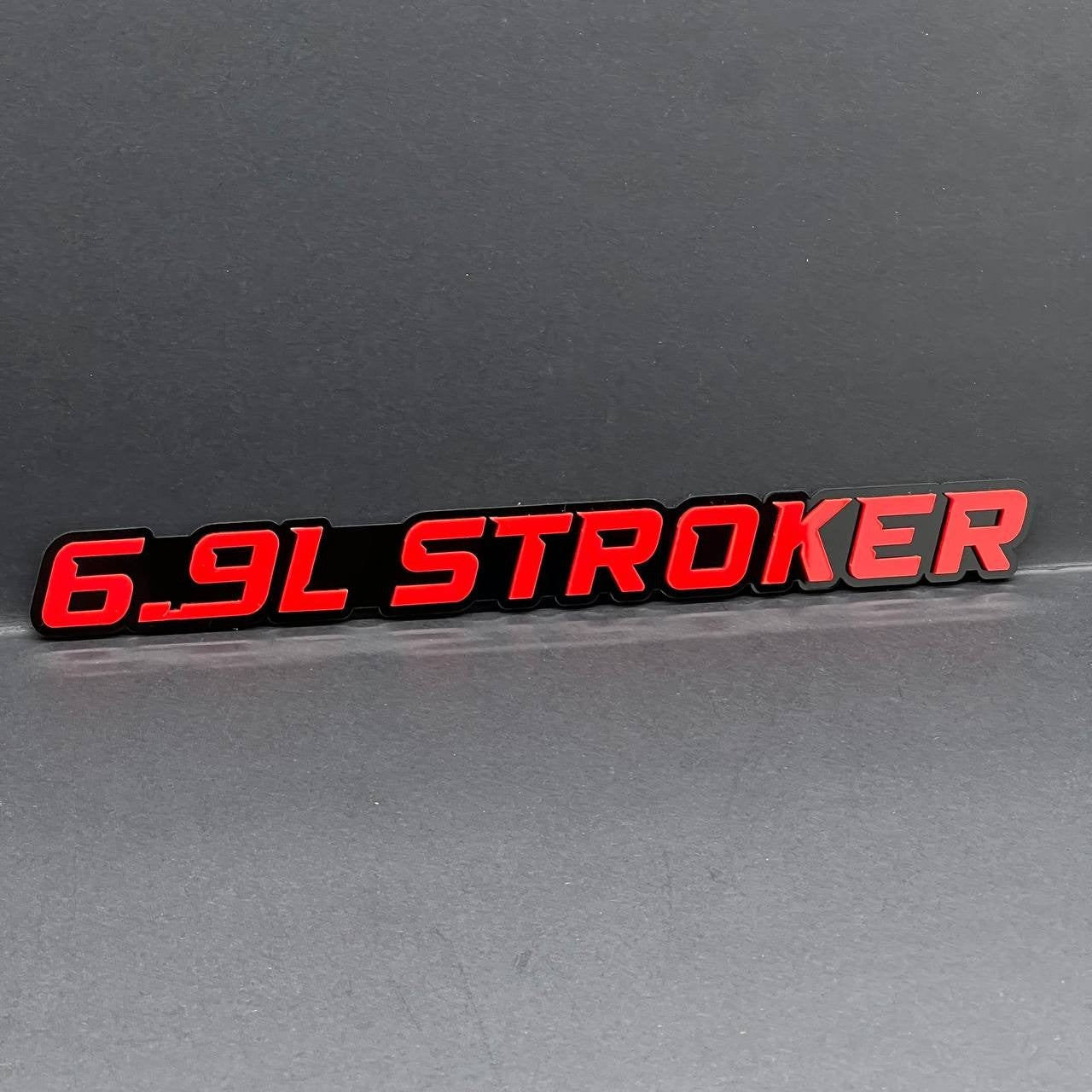6.9L STROKER Engine Emblem Set (2PCS) Custom 3D Acrylic Fender & Tailgate Badge