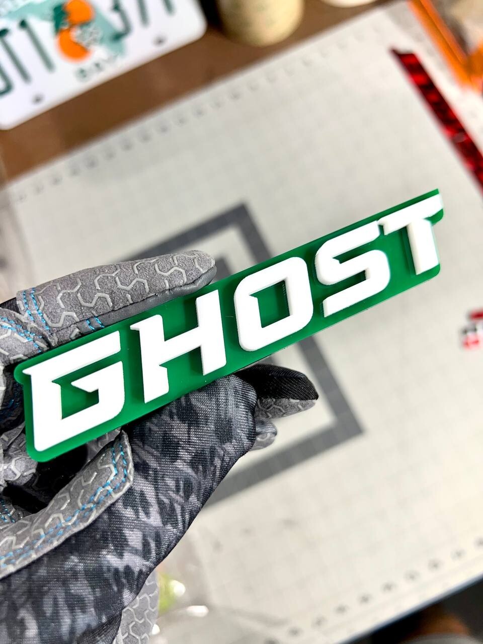 2pcs GHOST Emblem Car Side Fender Grill Trunk Badge Sticker Decal