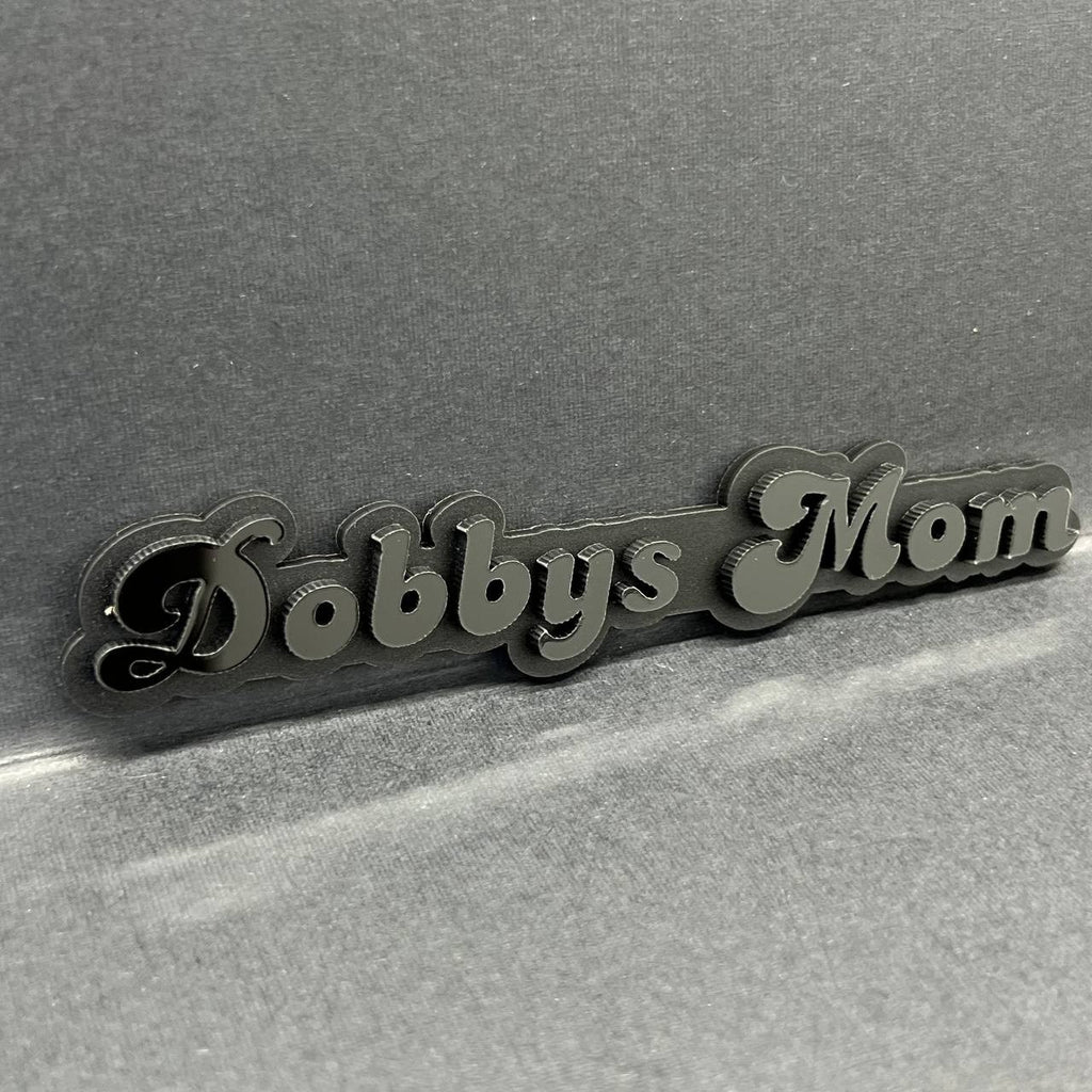 1PC Dobbys Mom 3D Emblem – Custom Acrylic Car Fender Trunk Tailgate Sticker
