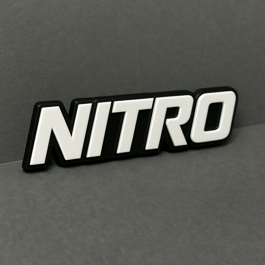 1PC NITRO Emblem – 3D Multicolor Acrylic Car Fender Trunk Badge