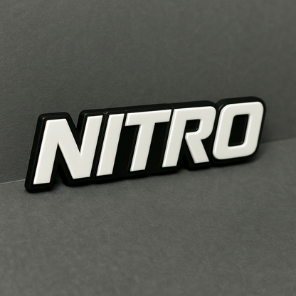 1PC NITRO Emblem – 3D Multicolor Acrylic Car Fender Trunk Badge