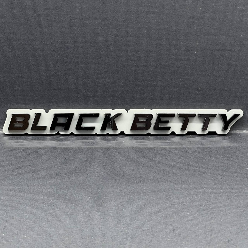 1PC Black Betty Emblem – 3D Multicolor Acrylic Fender & Trunk Car Badge