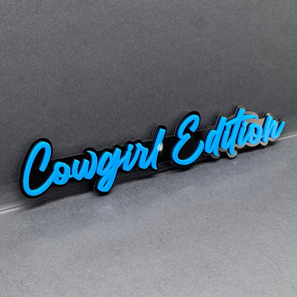 1pc COWGIRL Edition Multicolor 3D Acrylic Emblem Custom Car Truck Exterior Badge