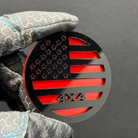 1pc 4x4 Multicolor American Flag Emblem Easy Install 3D Acrylic Car Fender Badge