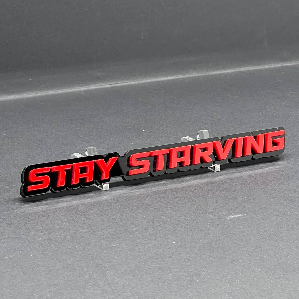 1PC STAY STARVING Emblem – 3D Multicolor Acrylic Fender & Tailgate Car Badge