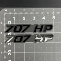 2PCS 707HP Emblems – 3D Acrylic Fender Engine Badge Pair for Car Truck SUV