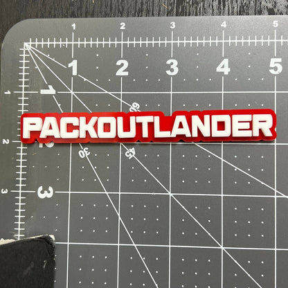 PACKOUTLANDER 3D Emblem – Custom Multicolor Acrylic Car Exterior Badge (1PC)