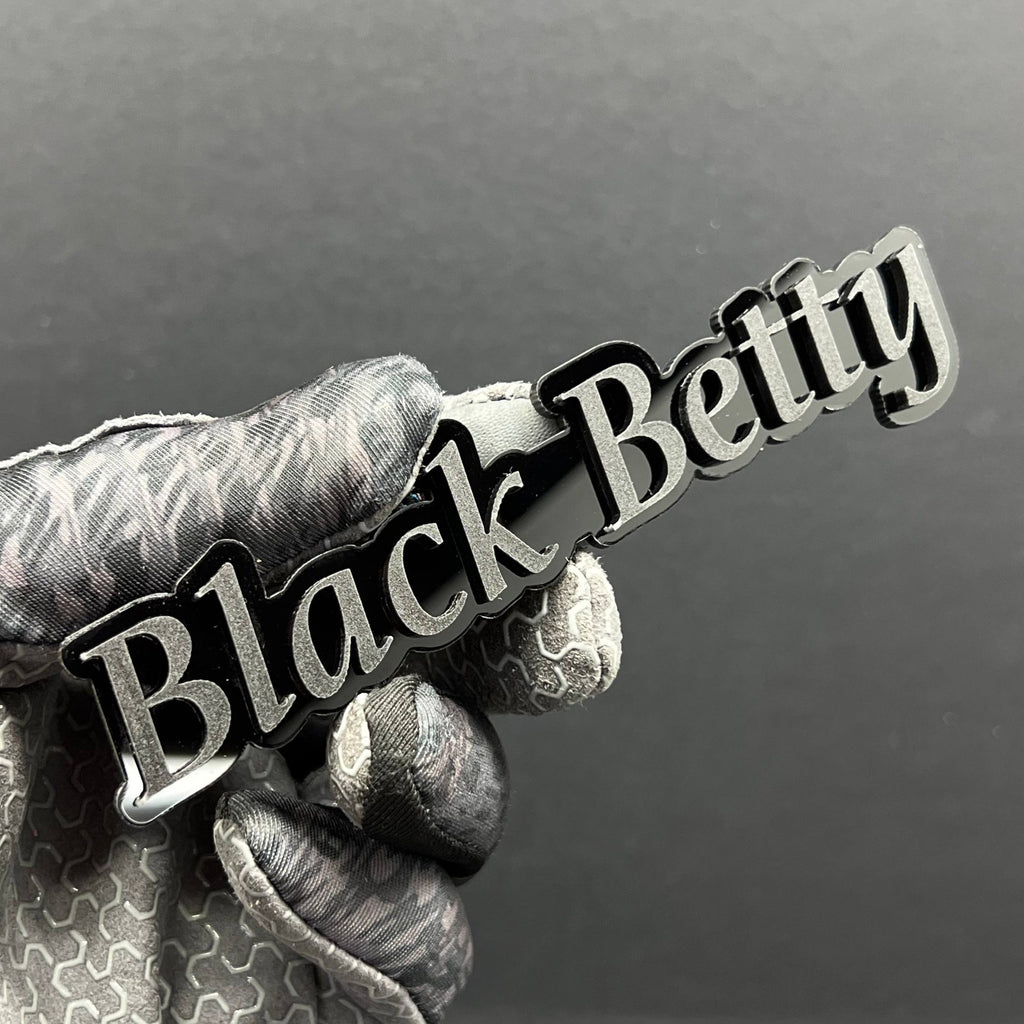 1pc Black Betty Multicolor 3D Car Emblem – Easy Install Fender & Trunk Decal