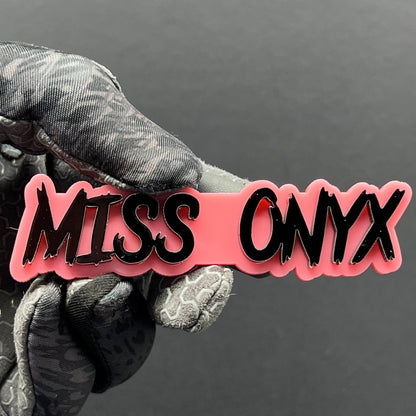 1PC MISS ONYX Emblem – 3D Custom Acrylic Car Fender & Trunk Badge Decal