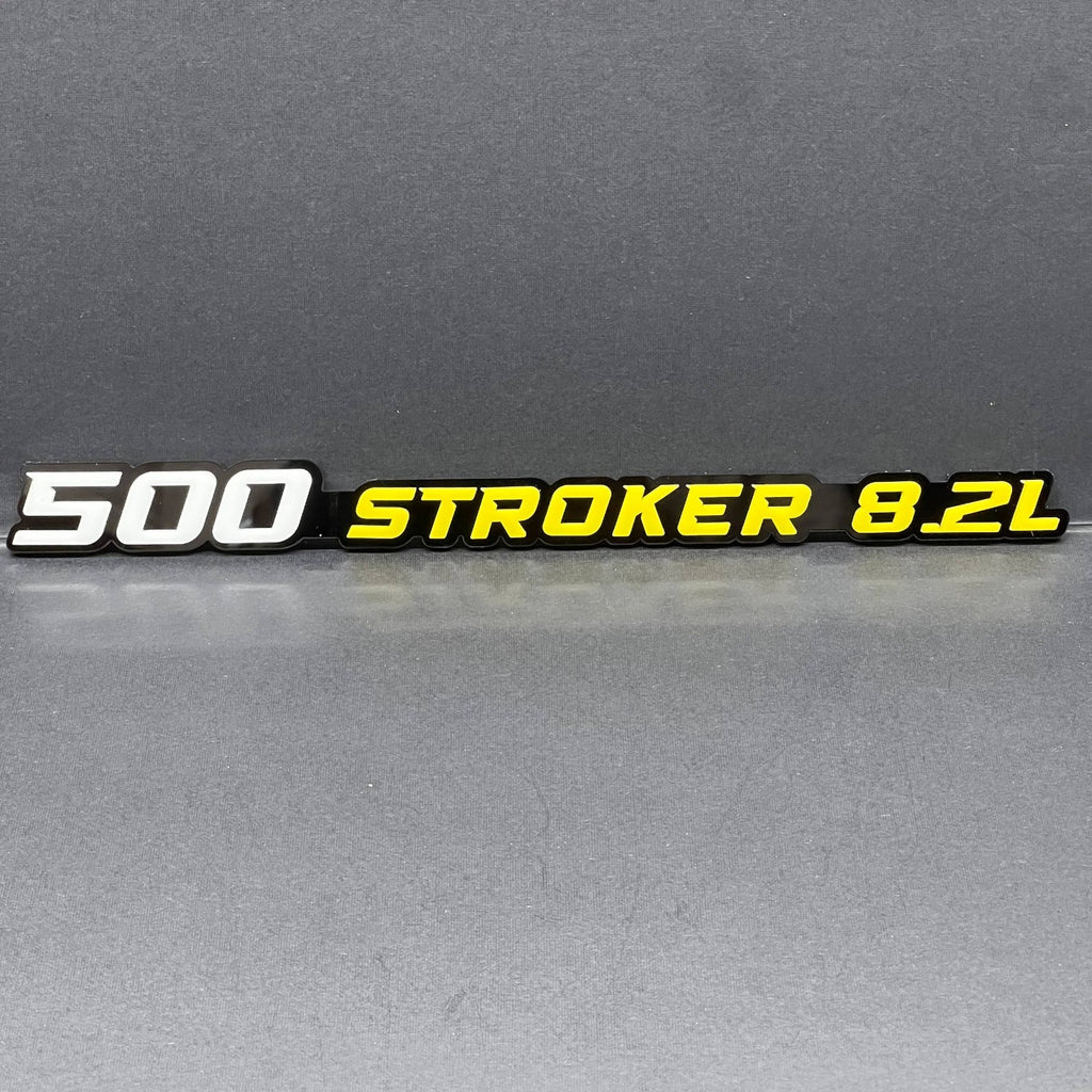 500 STROKER 8.2L 3D Emblems – Pair of Acrylic Engine Fender Badges (2PCS)