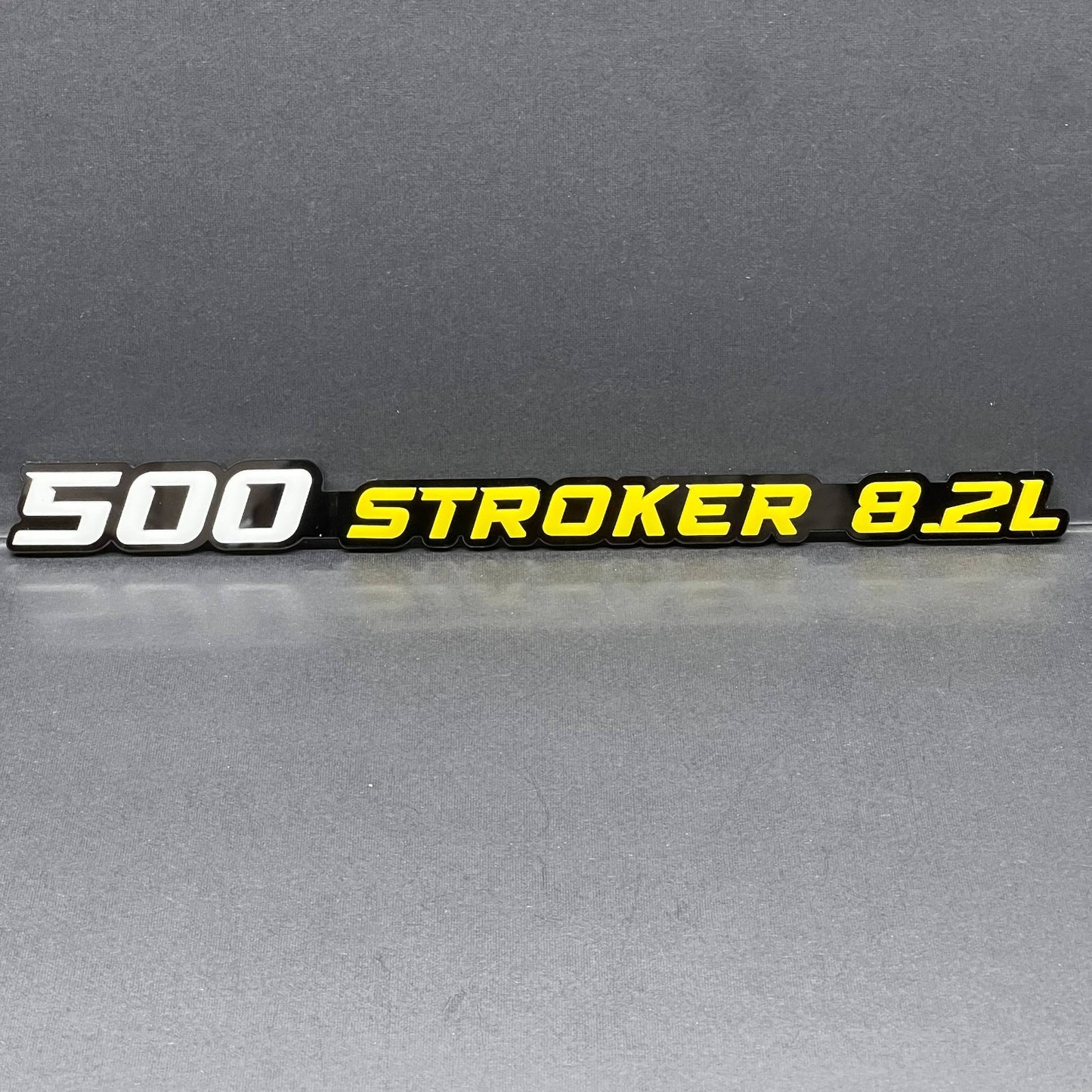 500 STROKER 8.2L 3D Emblems – Pair of Acrylic Engine Fender Badges (2PCS)