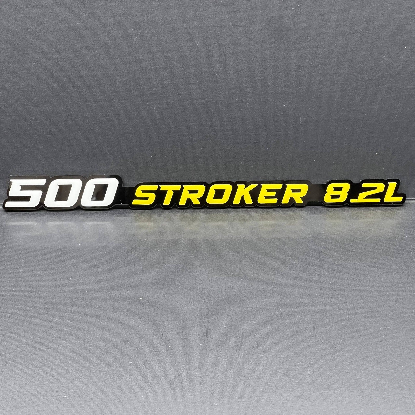500 STROKER 8.2L 3D Emblems – Pair of Acrylic Engine Fender Badges (2PCS)