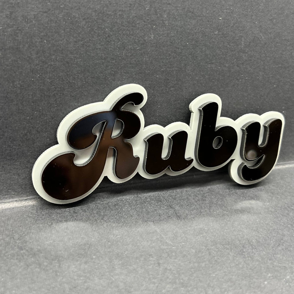 1pc RUBY 3D Acrylic Badge – Custom Exterior Emblem for Car, SUV & Truck