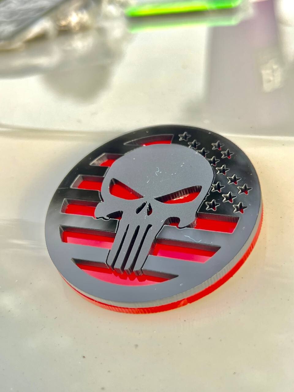2PCS 18-24 WRANGLER JL GLADIATOR PUNISHER FENDER EMBLEM BADGE
