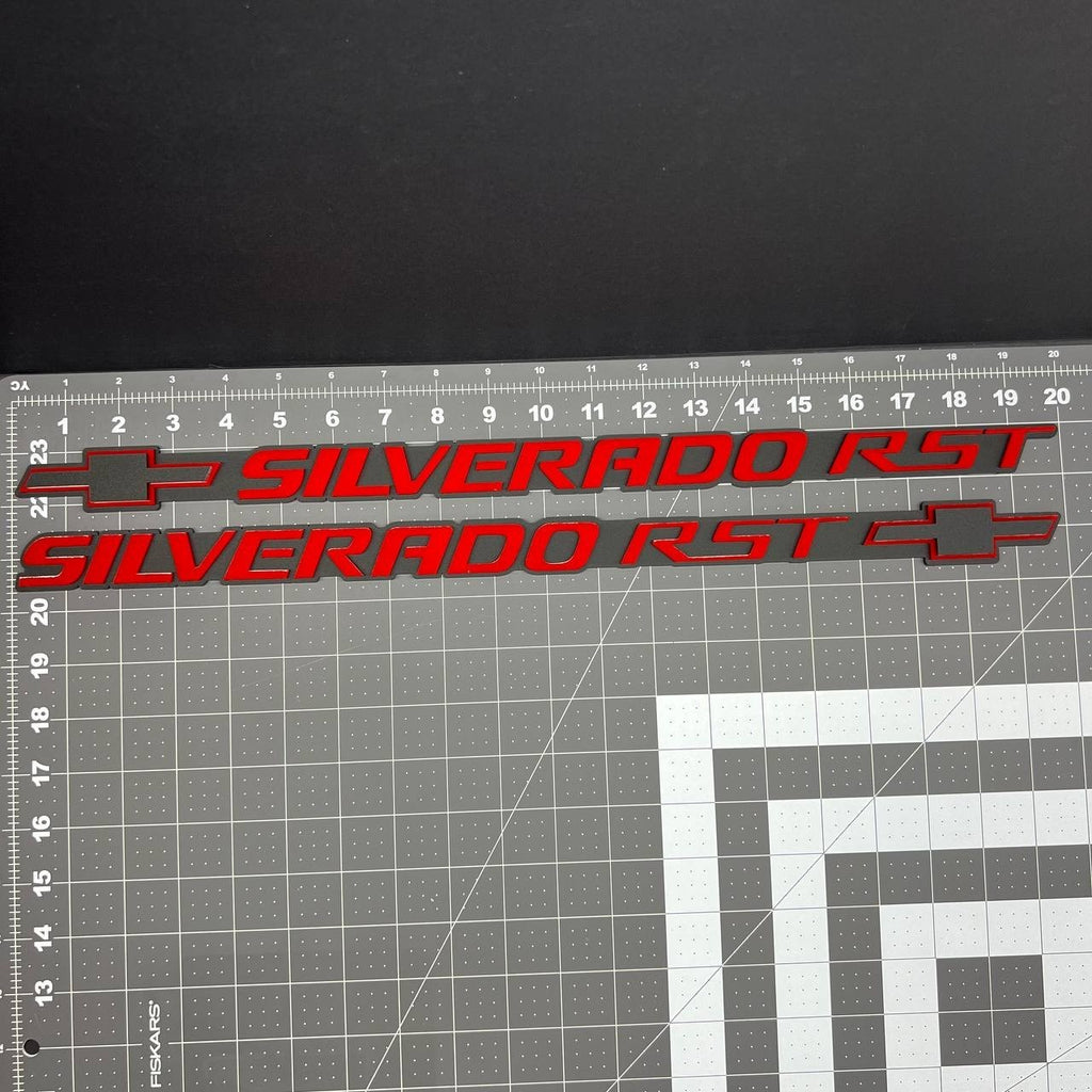 2PCS Silverado RST Emblem Badge – 3D Acrylic Decal Fits Chevy Silverado