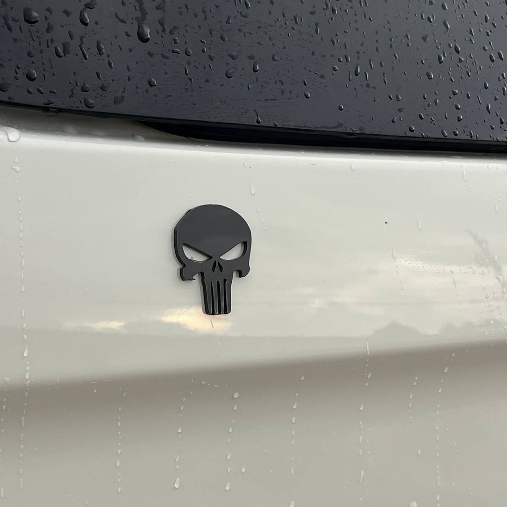 1pc PUNISHER Car Badge – 3D Multicolor Acrylic Fender & Trunk Emblem Decal