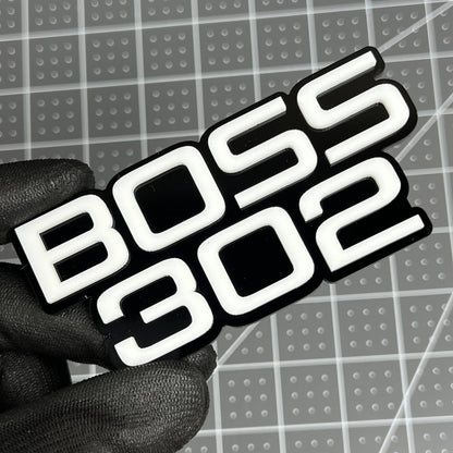 1PC BOSS 302 Emblem – Custom 3D Acrylic Multicolor Car Fender Sticker