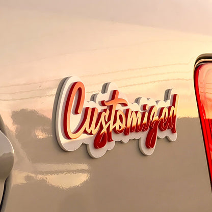 Custom Car Name Emblem Badge - Customized Text Names