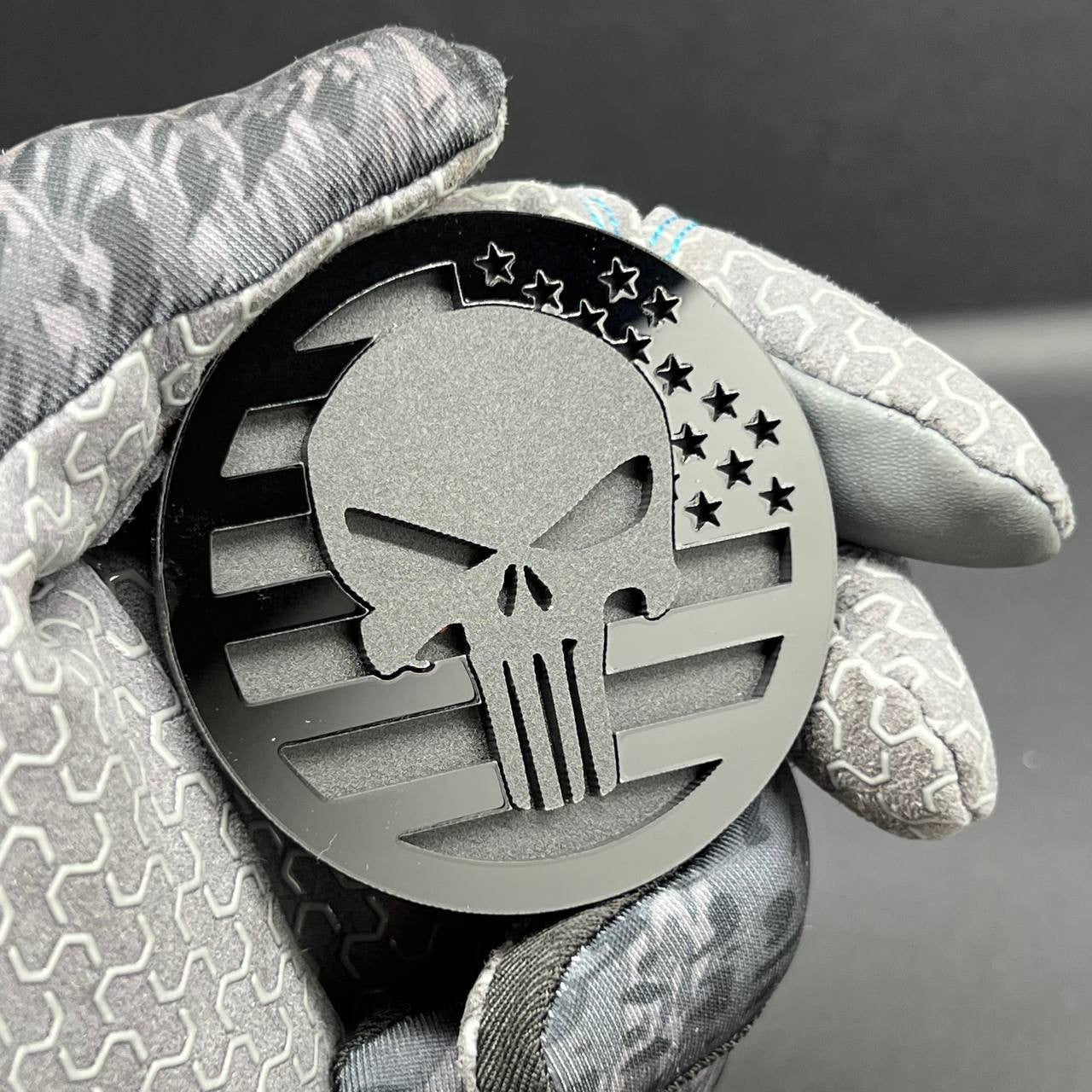 2PCS 18-24 WRANGLER GLADIATOR JL PUNISHER FENDER EMBLEM BADGE FENDER