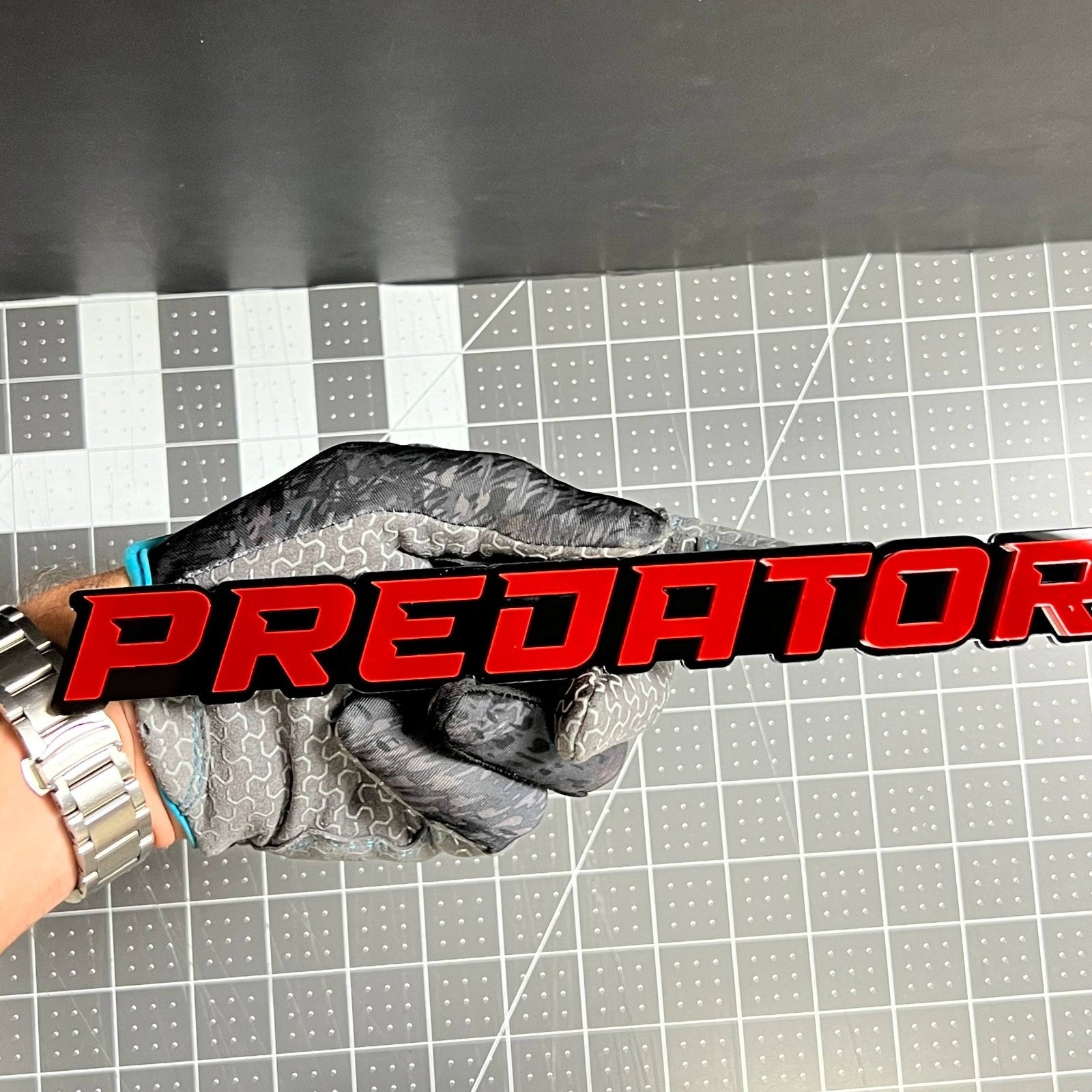 1PCS PREDATOR Emblem – Custom 3D Multicolor Acrylic Car Exterior Badge