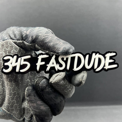 1PCS 345 FASTDUDE Emblems – Custom 3D Acrylic Engine Fender & Trunk Badges