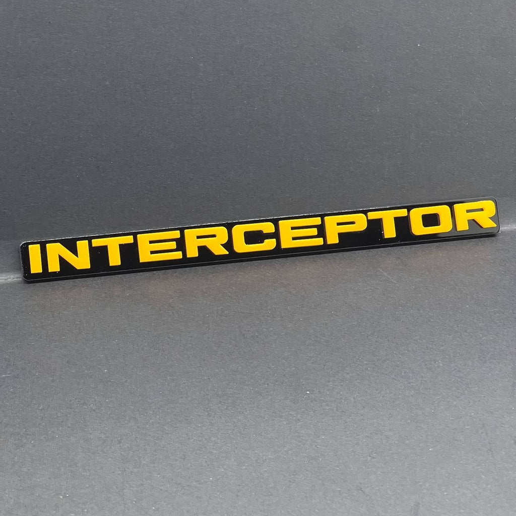 1PC INTERCEPTOR Emblem – Custom 3D Acrylic Fender & Tailgate Car Badge Decal