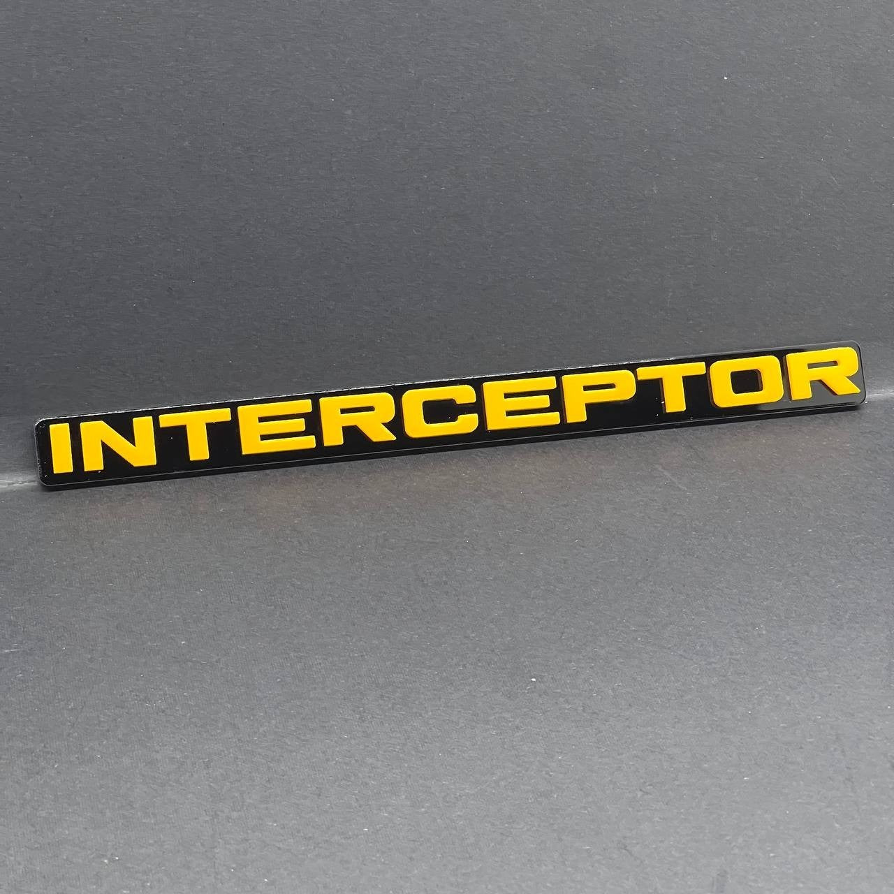 1PC INTERCEPTOR Emblem – Custom 3D Acrylic Fender & Tailgate Car Badge Decal