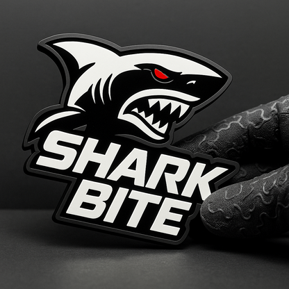 1PCS SHARK BITE Emblem Badges – 3D Acrylic Car Fender & Trunk Decals