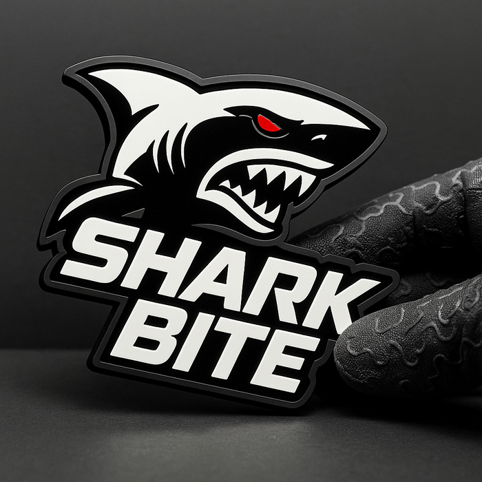 1PCS SHARK BITE Emblem Badges – 3D Acrylic Car Fender & Trunk Decals