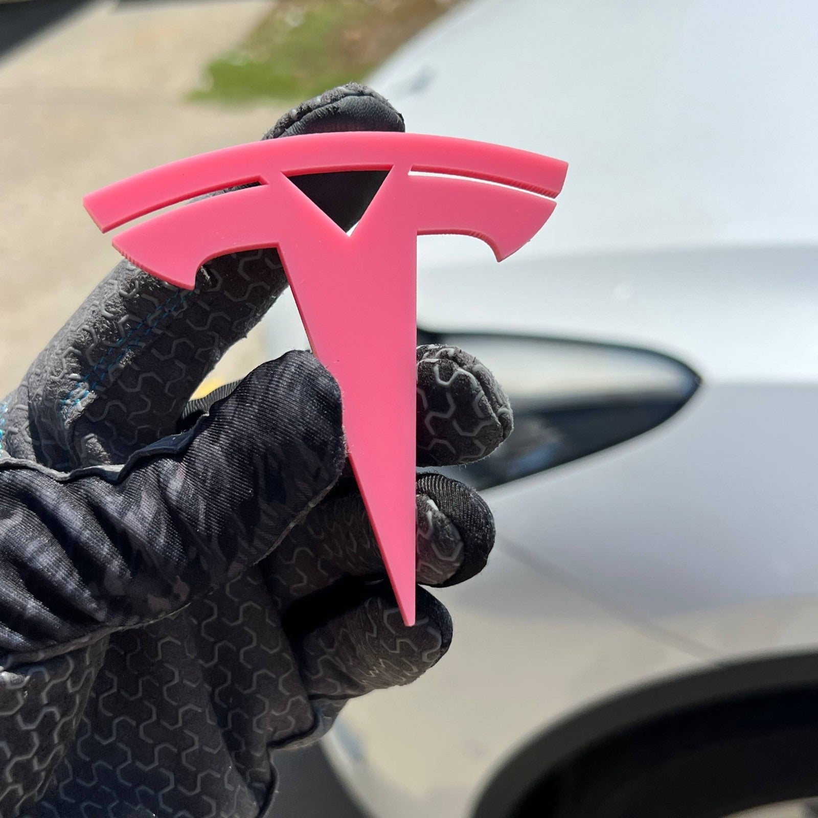 2PCS Tesla 3D Emblems – Multicolor Acrylic Badges for Car & SUV