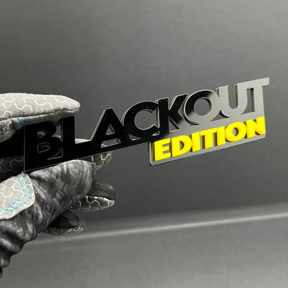 1PC BLACKOUT Edition Emblem – 3D Multicolor Acrylic Car Badge Decal