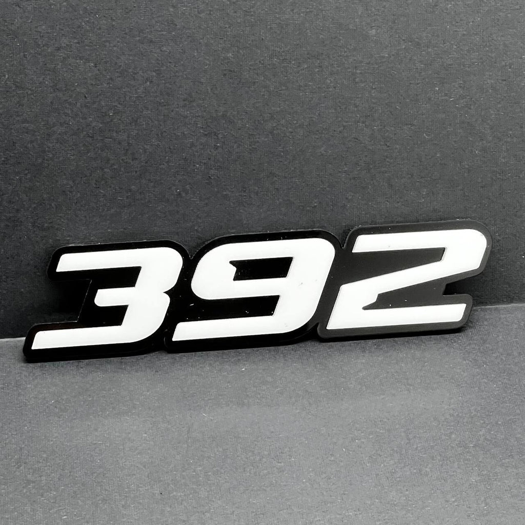 2x White black 392 Hemi Emblems 392 Side Fender Badge 3D for 392 Emblem