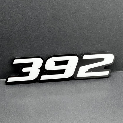 2x White black 392 Hemi Emblems 392 Side Fender Badge 3D for 392 Emblem