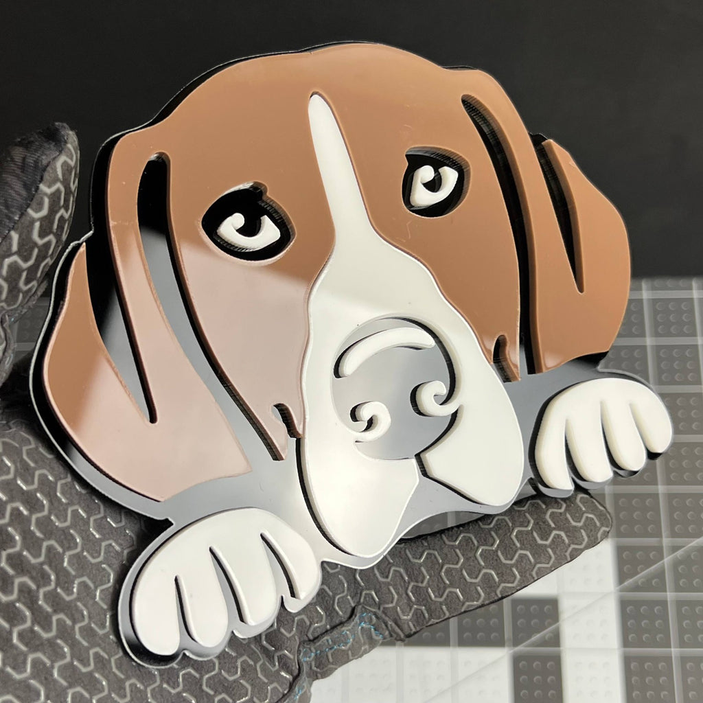 1PCS BEAGLE Emblem – Durable 3D Multicolor Acrylic Dog Lover Car Badge