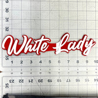1pc White Lady 3D Emblem Custom Acrylic Fender & Tailgate Car, SUV & Truck Badge