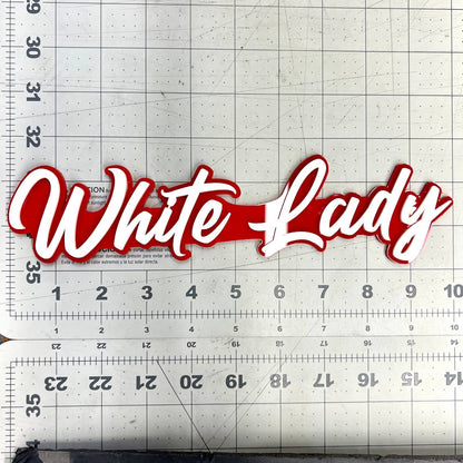 1pc White Lady 3D Emblem Custom Acrylic Fender & Tailgate Car, SUV & Truck Badge