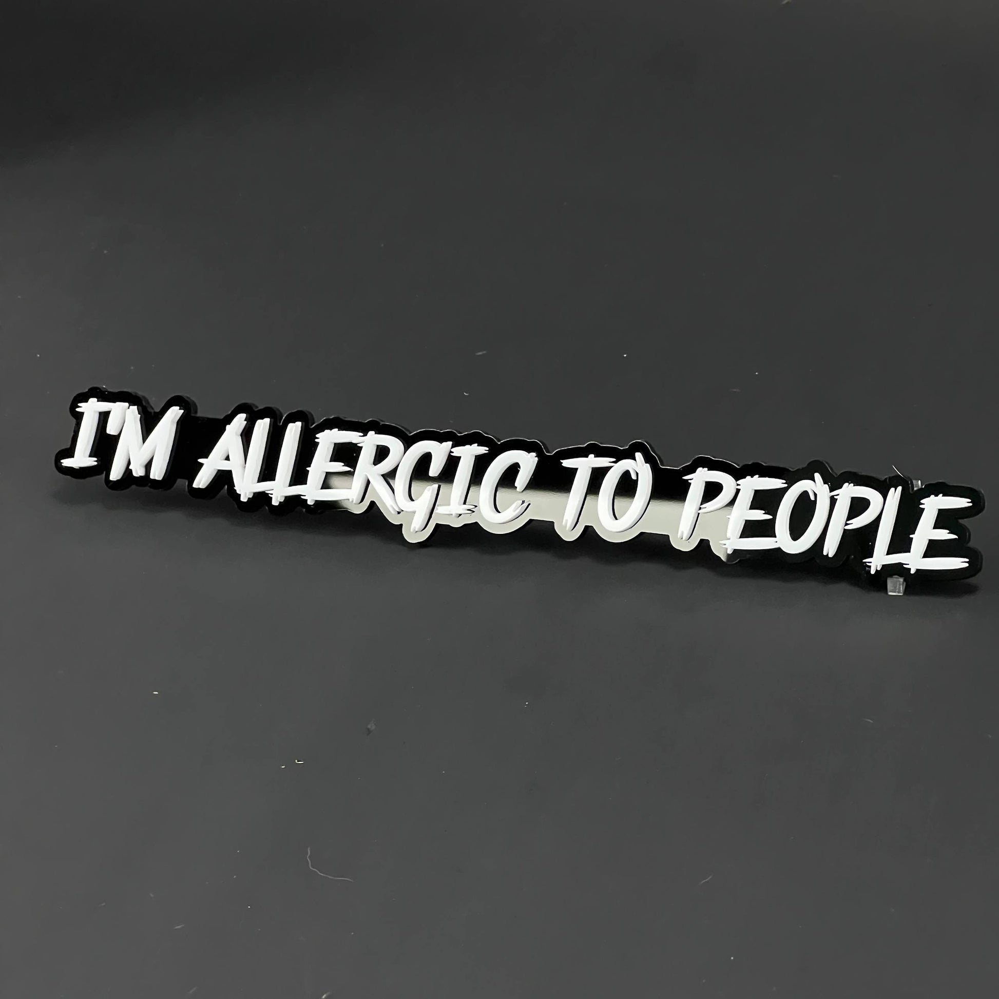 1PC I'M ALLERGIC TO PEOPLE 3D Acrylic Badge - Car Truck Emblem Fender Sticker