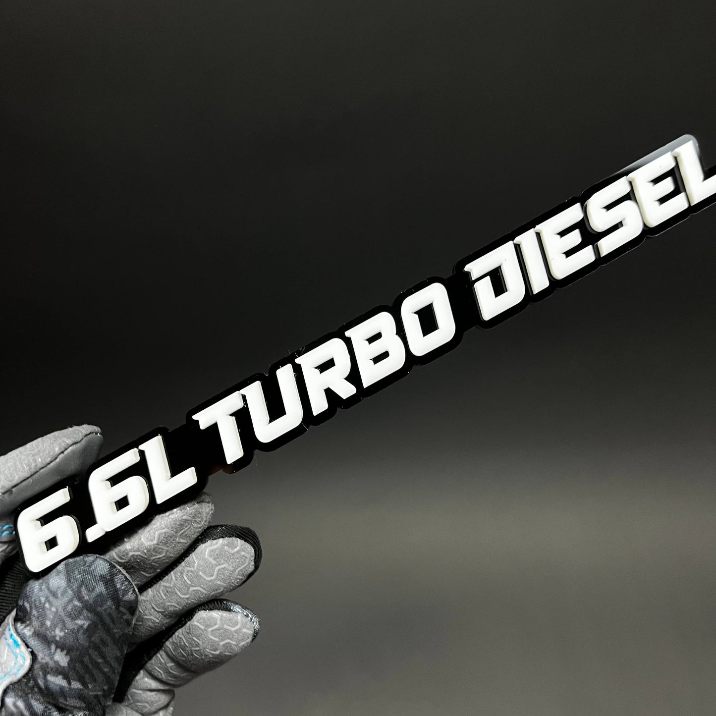 1PC 6.6L TURBO DIESEL 3D Acrylic Badge - Car Truck Emblem Fender Sticker