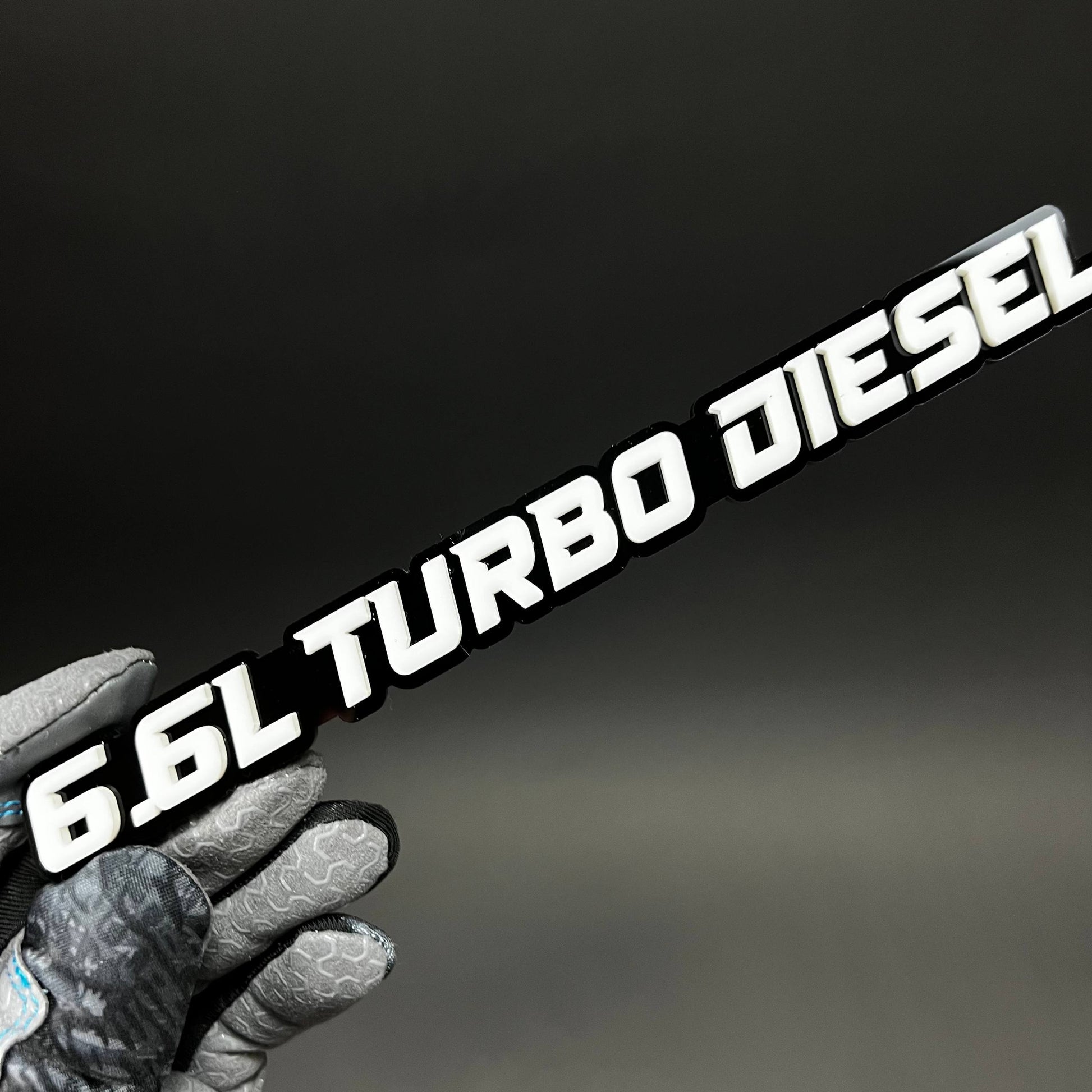 1PC 6.6L TURBO DIESEL 3D Acrylic Badge - Car Truck Emblem Fender Sticker