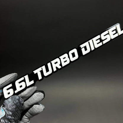 1PC 6.6L TURBO DIESEL 3D Acrylic Badge - Car Truck Emblem Fender Sticker